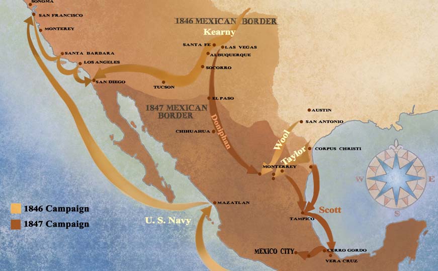 Mexican-American War map by Karen Carr
