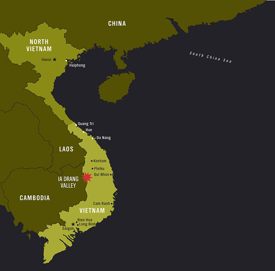 Map of Vietnam and Battle of Ia Drang Valley by Karen Carr