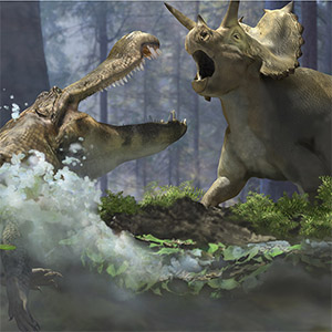 Aguajeratops and Deinosuchus