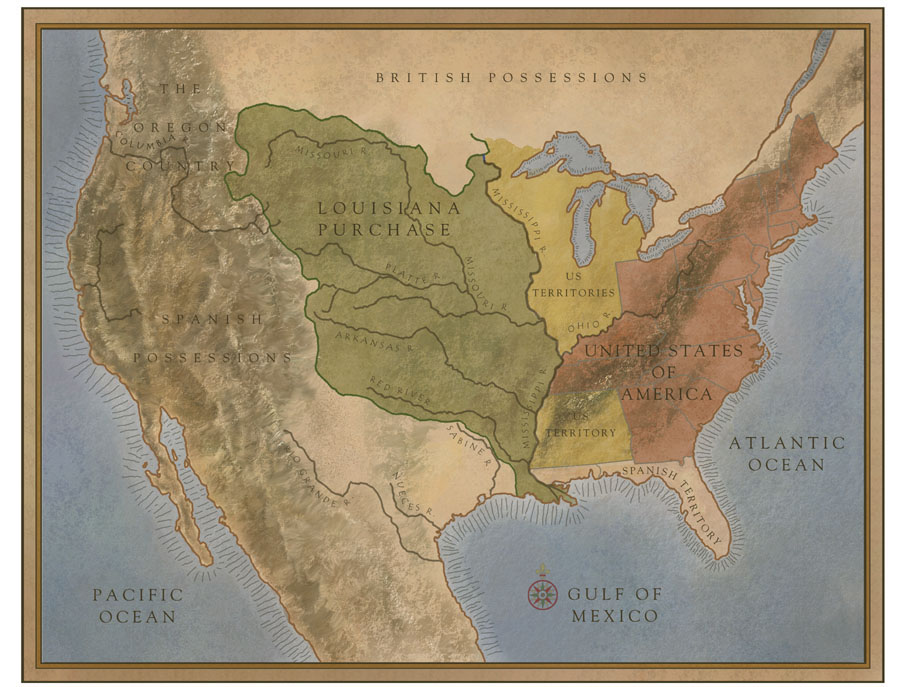 Map of Louisiana Purchase by Karen Carr