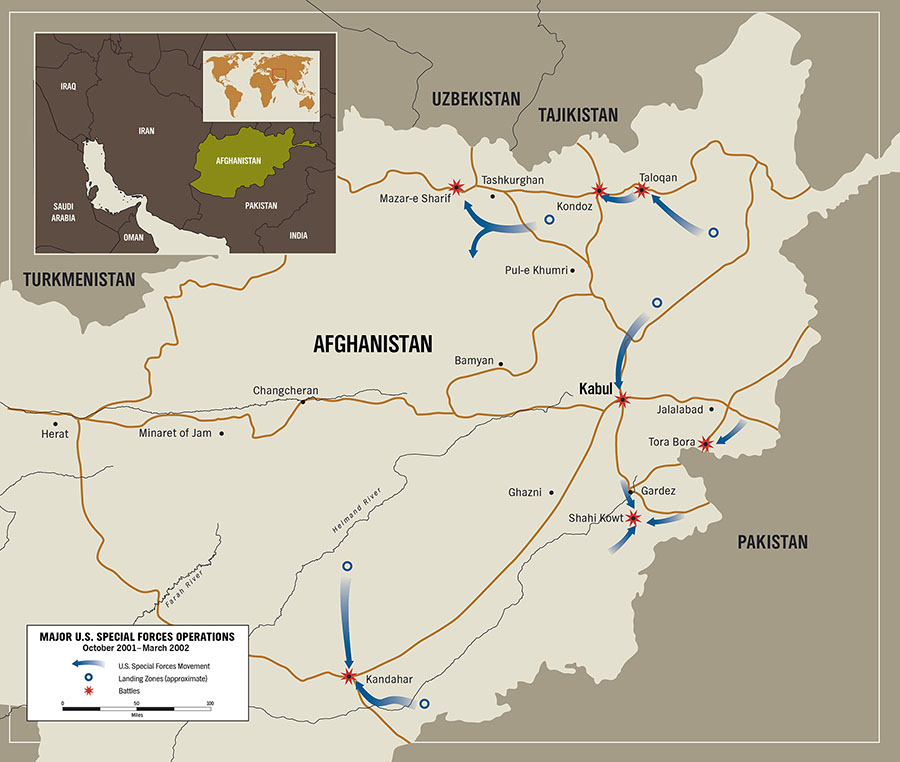 Map of Major Special Forces Operations in Afghanistan by Karen Carr