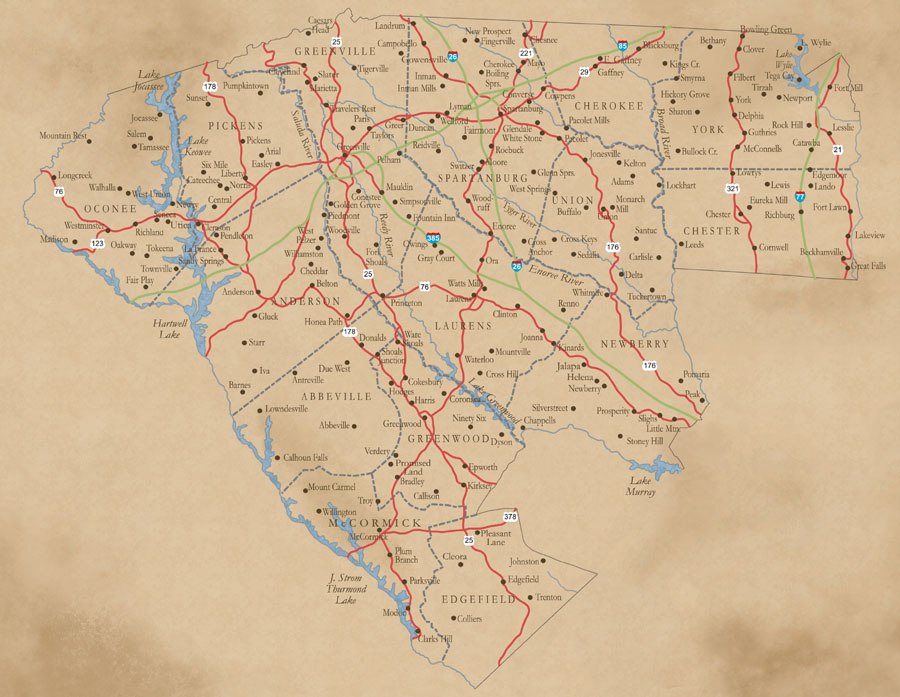 South Carolina map by Karen Carr